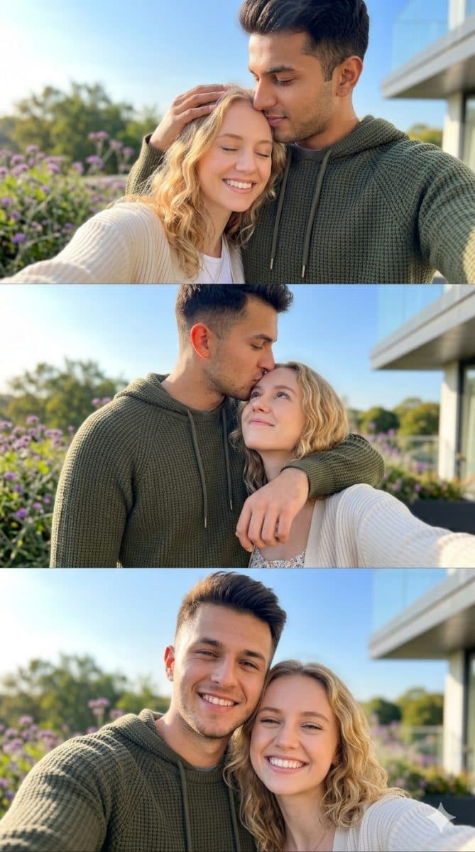 3-Panel Couple Collage Prompt created with Gemini