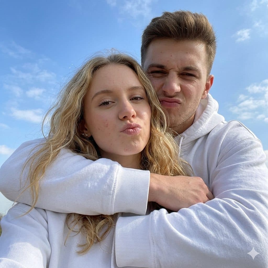 Couple Hoodie Selfie Prompt created with Gemini