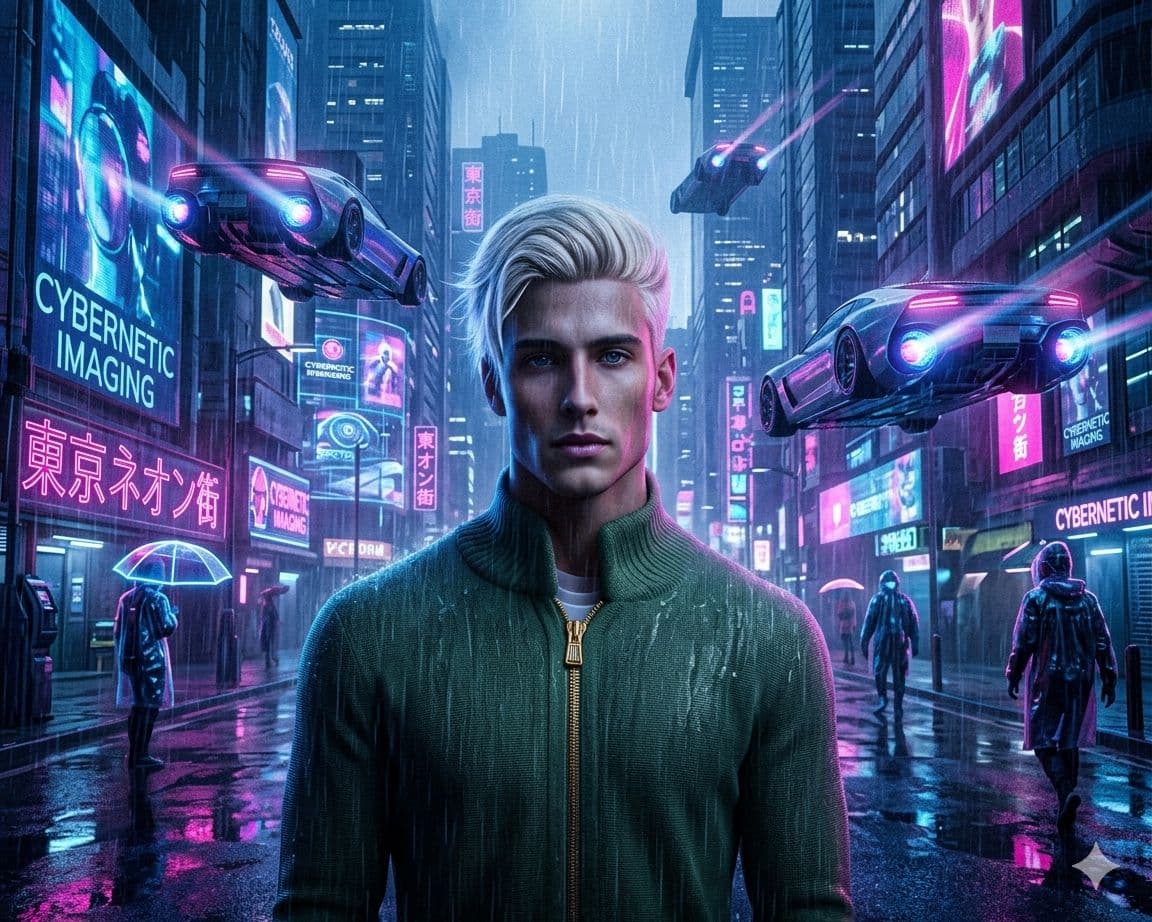 Cyberpunk City AI Prompt 2026 – Neon Tokyo Night Scene created with Gemini