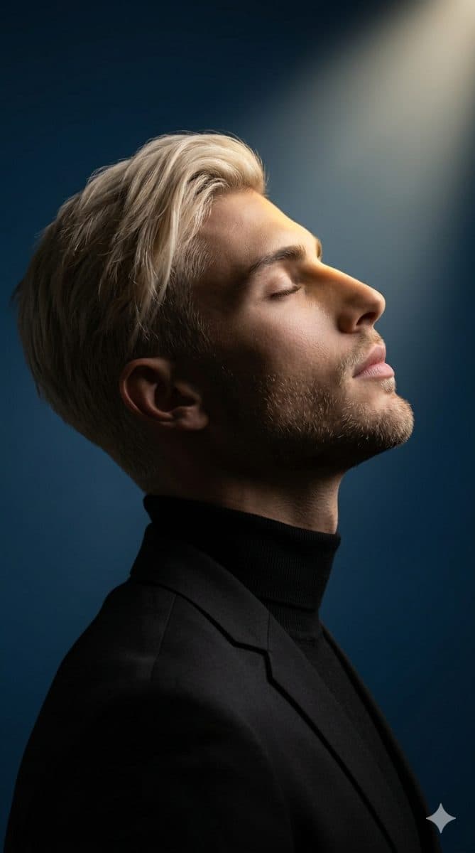 Ultra Realistic Cinematic Side Profile Portrait | Moody Luxury Man in Black Blazer | 8K Editorial Photography created with Gemini