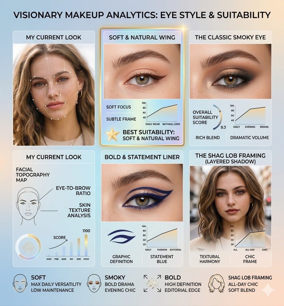 Eyeliner & Eyeshadow Styles Comparison Free Prompt created with Gemini