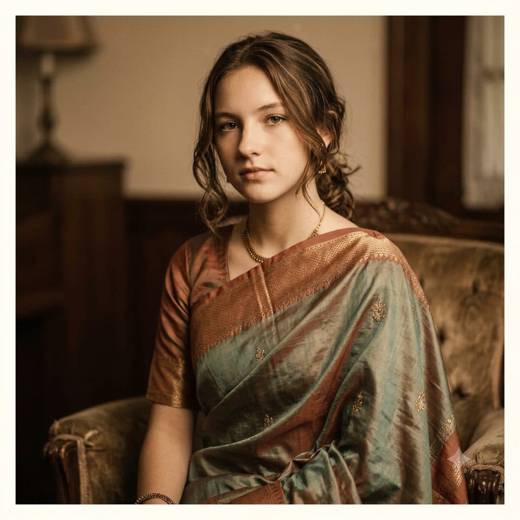 Vintage Saree Portrait Copy Paste Prompt for AI Photos created with Gemini