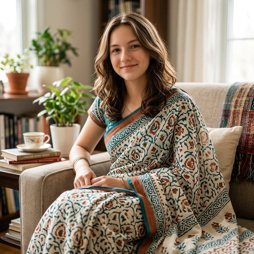 Cotton Saree Lifestyle Copy Paste Prompt for AI Photos created with Gemini