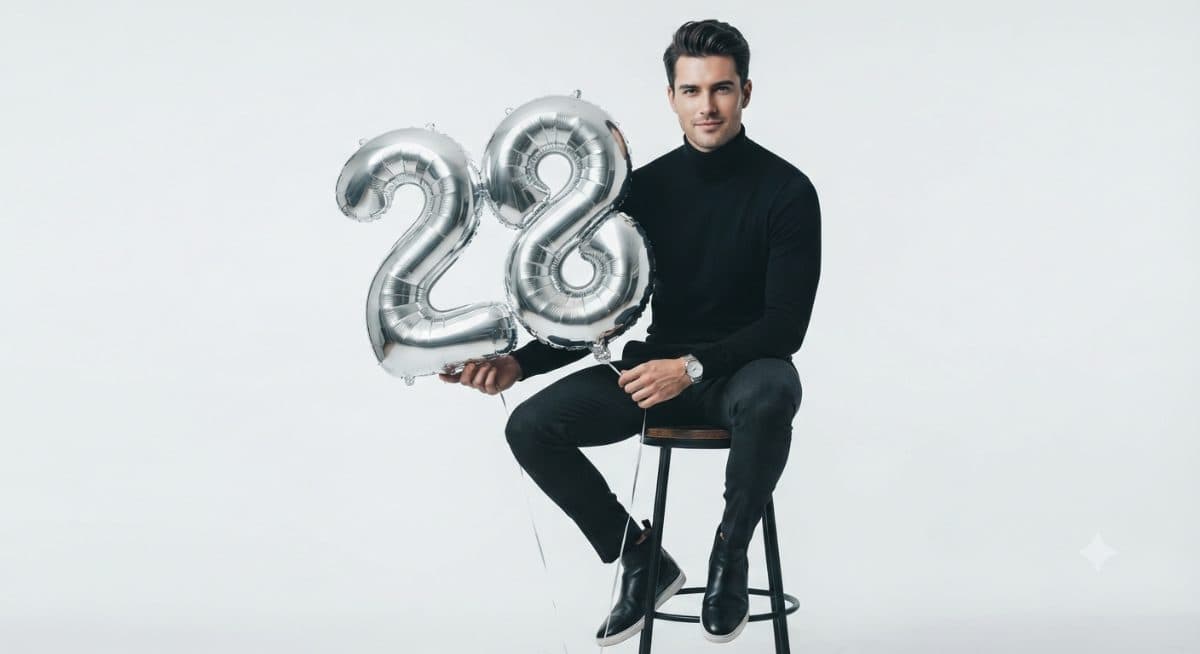 28th Birthday Man Copy Paste Prompt for AI Photos created with Gemini