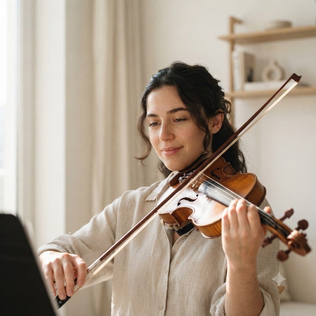 Violinist Lifestyle Copy Paste Prompt for AI Photos created with Gemini