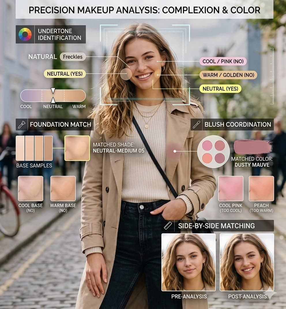 Undertone Detection & Foundation + Blush Match Analysis Prompt created with Gemini