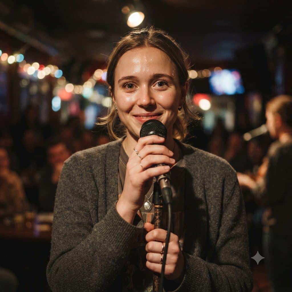 Open Mic Singer Copy Paste Prompt for AI Photos created with Gemini
